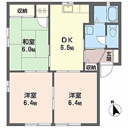 フォーレス中村 3DKの間取図画像