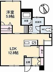 フレグランス島田B 1LDKの間取図画像