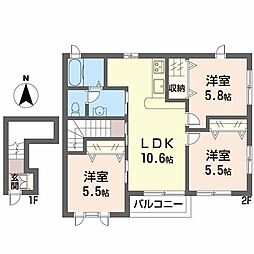 ハイツなでしこ 3LDKの間取図画像