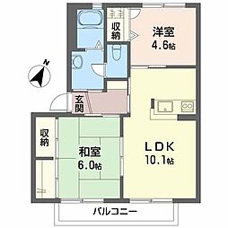 ルミエール 2LDKの間取図画像