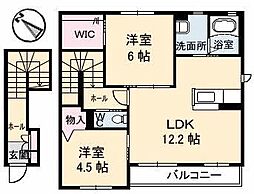 アクアマリン 2LDKの間取図画像