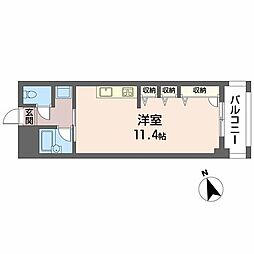 メゾンブランシェ ワンルームの間取図画像