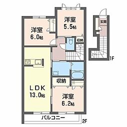 グランマスト下松SUN棟 3LDKの間取図画像