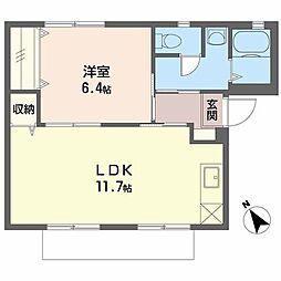 グランジュール上宇部 1LDKの間取図画像