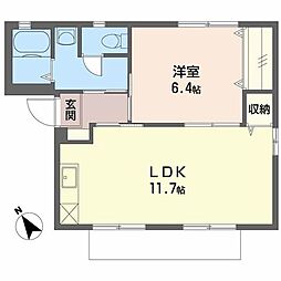 グランジュール上宇部 1LDKの間取図画像