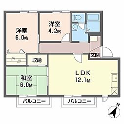 フジハイム 3LDKの間取図画像