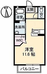 清光ハイツ A0203 2階ワンルームの間取り