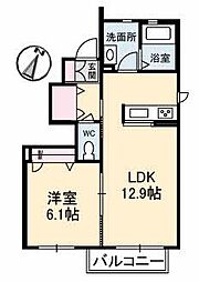 サン　フローラ 1階1LDKの間取り