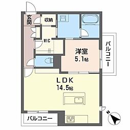 シャーメゾンアルバスII A0301 3階1LDKの間取り