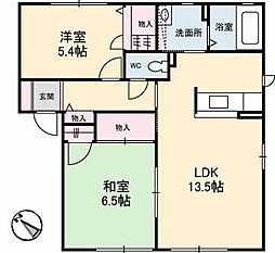 シャーメゾンコンファーレC 2LDKの間取図画像
