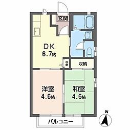 ケンタウルスδ 2DKの間取図画像