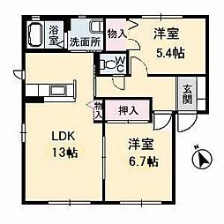 myメゾンみらいえEAST 2LDKの間取図画像