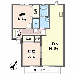 Y'sアパートメント 2LDKの間取図画像