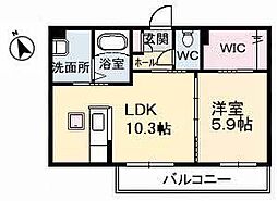 シャーメゾンフィオーレ 1LDKの間取図画像