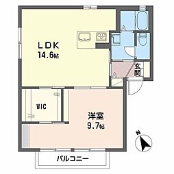 ディアス河田 1LDKの間取図画像