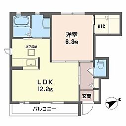 ペルセンプレ 1LDKの間取図画像