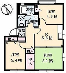ディアス33B 3Kの間取図画像