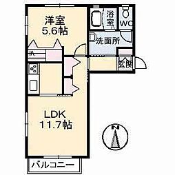 ジョイナスB 1LDKの間取図画像