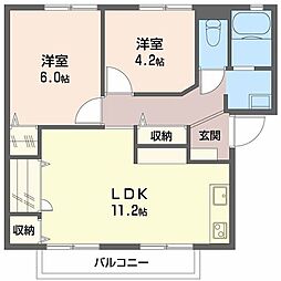 メゾンコリーヌ 2LDKの間取図画像
