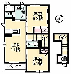 シャーメゾンオーガスト 2LDKの間取図画像
