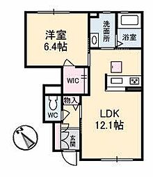 プロヌーブ原田町A 1LDKの間取図画像