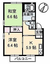 コーポニューハピネス 2Kの間取図画像