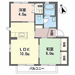 シャーメゾン沖洲5番館 2LDKの間取図画像