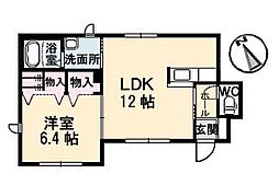 シャーメゾンボナールB 1LDKの間取図画像