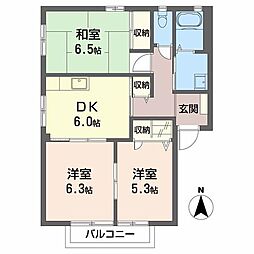 コンフォートD 3DKの間取図画像