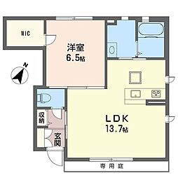 プレミアス京町B 1LDKの間取図画像