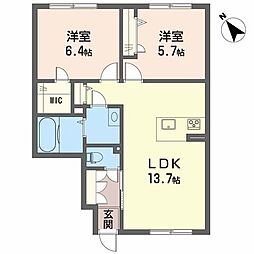 エミネンスA 2LDKの間取図画像
