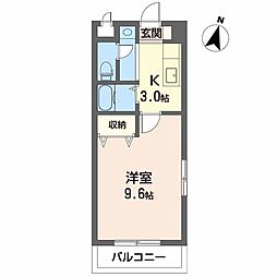 エストゥディオKATO 1Kの間取図画像