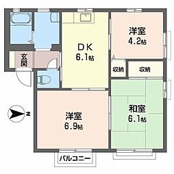 マスマスマンション 3DKの間取図画像