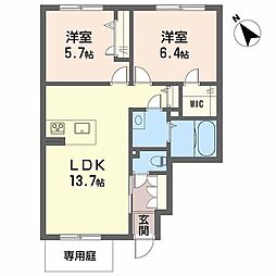 エミネンスA 2LDKの間取図画像