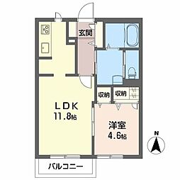 メディケアハイツクローバの森 1LDKの間取図画像