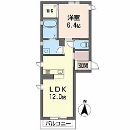 シャーメゾン駿 1LDKの間取図画像