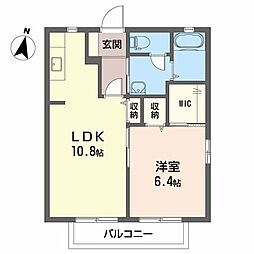 シャーメゾン公園通り 1LDKの間取図画像