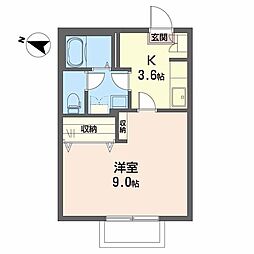 メイプルハイツ 1Kの間取図画像