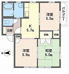 グローバルフォレスト 3Kの間取図画像
