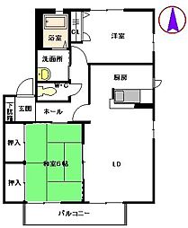 コンフォート吉塚III　Ｂ棟 2階2LDKの間取り