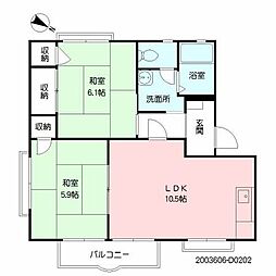 パークハイムMORIA 2LDKの間取図画像