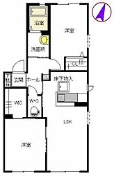 パークサイド富士見 2LDKの間取図画像