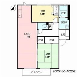 オー・ボワ・バティール1C 2LDKの間取図画像