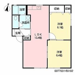 リジエール尾倉パート2C 2LDKの間取図画像