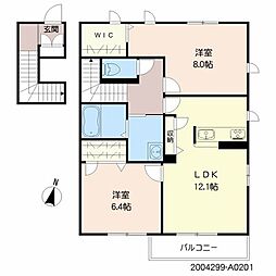 シャーメゾンエクラージュ 2LDKの間取図画像