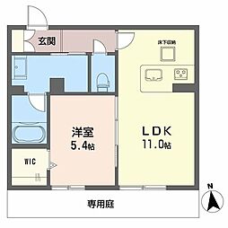 ヴェルメゾン須屋 1階1LDKの間取り