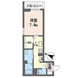 Paradiso本荘 1Kの間取図画像