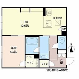 シャーメゾン　Ｂｌｏｏｍ　Ｓｔａｇｅ 1階1LDKの間取り