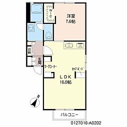 シャルマンMOE 1LDKの間取図画像