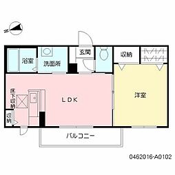 グリーン8 1階1LDKの間取り